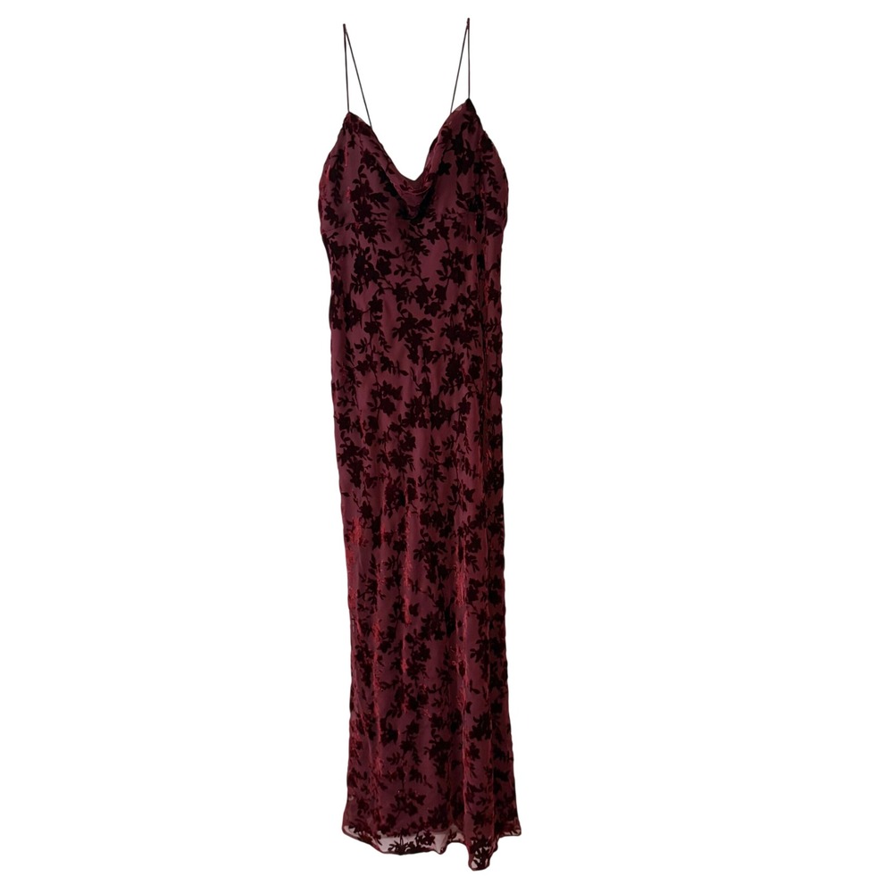 Jenny Yoo Dark Berry Burnout Velvet Rory Bridesmaid Evening Prom‎ Dress Size 12